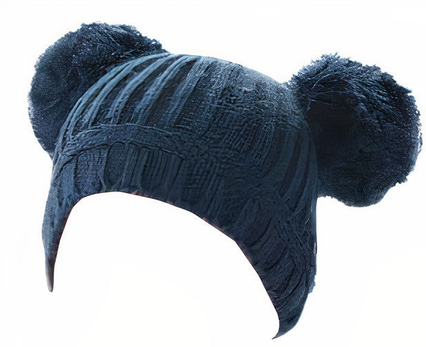 babymuts PomPoms junior acryl navy mt 0-12 maanden