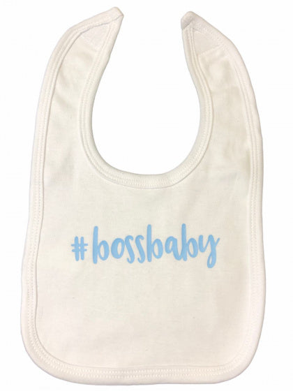 slabber Bossbaby jongens 33 cm katoen wit/blauw
