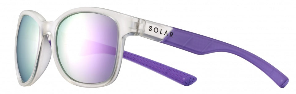 zonnebril Soledad dames gepolariseerd transparant/paars