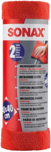 sonax microvezeldoek außen - der lackpflegeprofi microfibre cloth outside pckg. 2 pieces