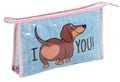 make-uptasje Athena 27 x 17 cm polyurethaan blauw/roze