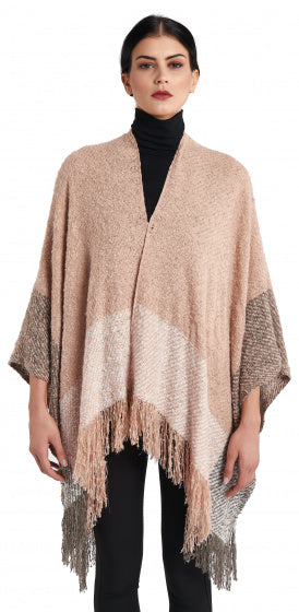 poncho Layla dames polyester roze one-size
