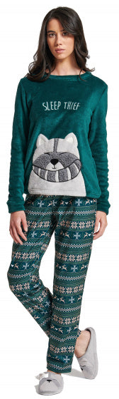 pyjama Heartwood dames polyester groen mt L