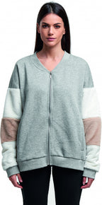 vest Kristy dames polyester grijs/wit/bruin maat S/M