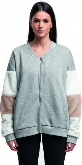 vest Kristy dames polyester grijs/wit/bruin maat S/M