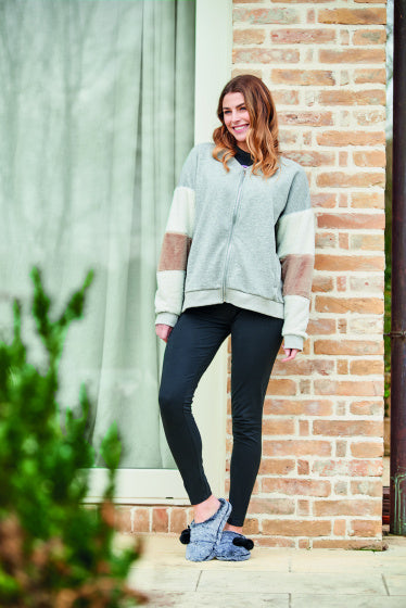 vest Kristy dames polyester grijs/wit/bruin maat L/XL