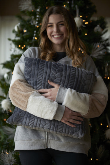 vest Kristy dames polyester grijs/wit/bruin maat L/XL