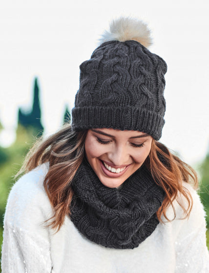 winterset April dames acryl zwart one-size 2-delig