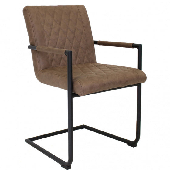 eetkamerstoel 63 x 52 x 88 cm kunstleer bruin