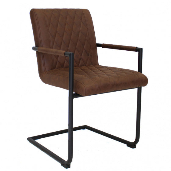 eetkamerstoel 63 x 52 x 88 cm kunstleer donkerbruin