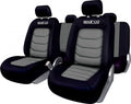 Sparco stoelhoezenset zwart grijs (11-delig) (ook geschikt voor side-airbags)