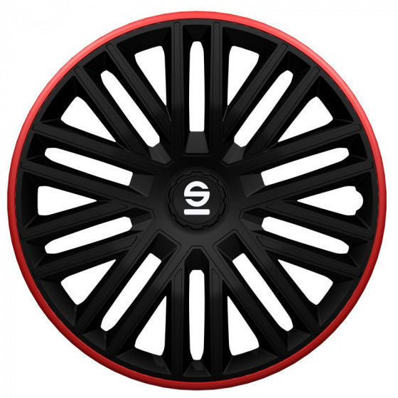 Sparco Wieldoppen Bergamo 15 inch zwart/rood 4 stuks