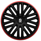 Sparco Wieldoppen Bergamo 15 inch zwart/rood 4 stuks