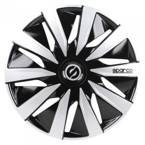 Sparco Wieldoppen Lazio 16 inch zwart/zilver set van 4