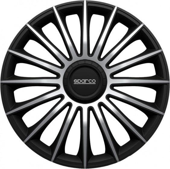 Sparco Wieldoppen Torino 14 inch zwart/zilver set van 4