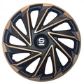 wieldoppen Varese 14 inch RVS zwart/goud set van 4