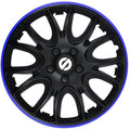 wieldoppen Veneto 14 inch ABS zwart/blauw set van 4