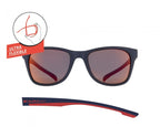 zonnebril Indy vierkant blauw/oranje