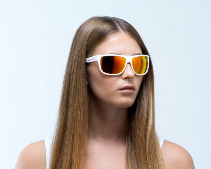 zonnebril Loom rechthoekig wit/oranje
