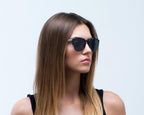 zonnebril Soho vierkant unisex matzwart/grijs