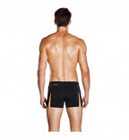 aquashort polyester heren zwart/oranje maat 30