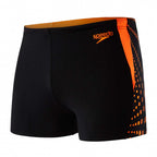 aquashort polyester heren zwart/oranje maat 30