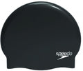 Speedo plain moulded silicone cap badmuts - zwart