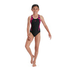 Speedo Hyper boom badpak meisjes zwart/roze maat 140