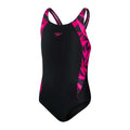 Speedo Hyper boom badpak meisjes zwart/roze maat 128
