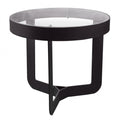 Spinder design Bijzettafel Douglas 41 x 40 cm glas/staal zwart