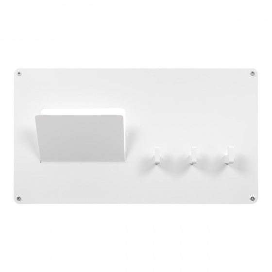 wandkapstok Leatherline Mail 45 cm staal wit