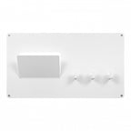 wandkapstok Leatherline Mail 45 cm staal wit