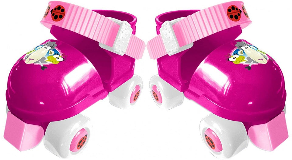 rolschaatsen met bescherming Animals roze maat 23-27