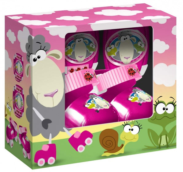 rolschaatsen met bescherming Animals roze maat 23-27