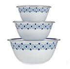 kommen Tosca 19-23-29 cm wit/blauw 6-delig