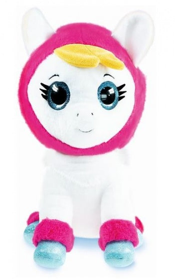 knuffel K3 Alpaca met muziek 20 cm wit/roze