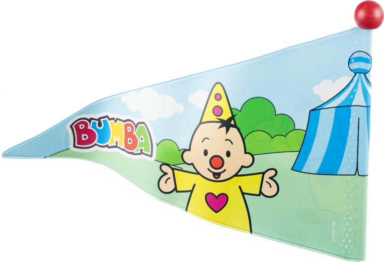bumba loopfiets met vlag bel 12 inch junior lichtblauw