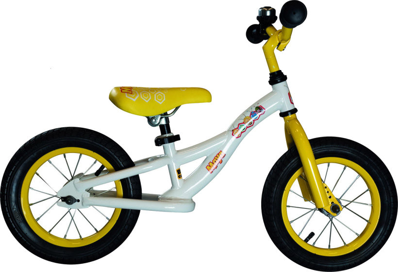 maya de bij loopfiets met accessoires 12 inch junior wit