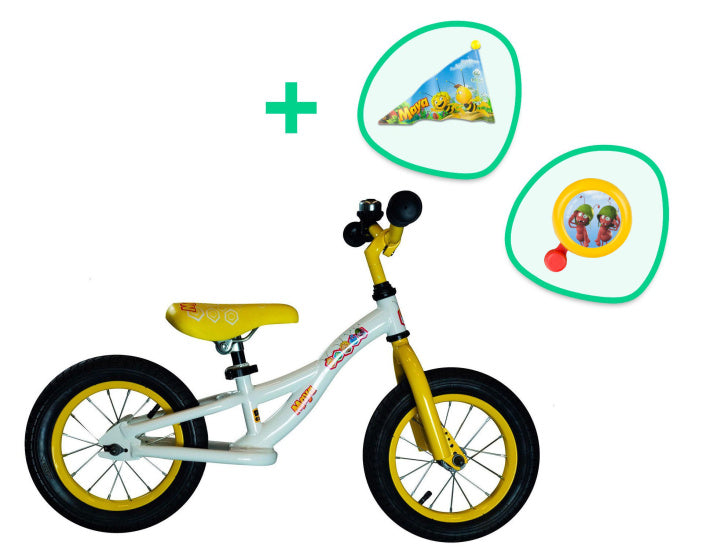 maya de bij loopfiets met accessoires 12 inch junior wit