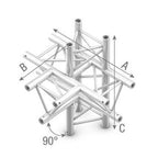 StudioKing Studioking Truss T-Kruis 90 Graden 5 Wegs Apex Omhoog Omlaag