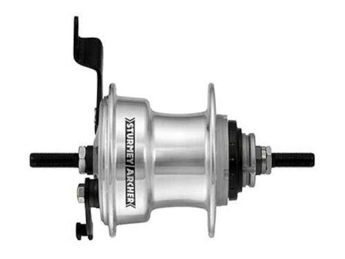 Sturmeyarcher achternaaf 135 mm vaste as 185 mm trommelrem 70 mm 36gts sturmey archer rx-rd3 rotary 3s zilver city