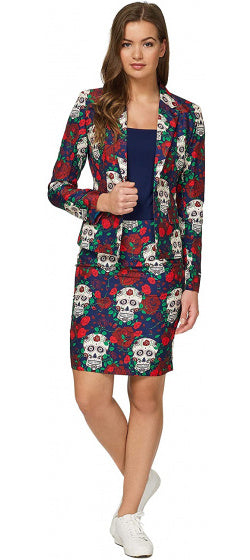 verkleedpak Day of the Dead dames polyester mt XL