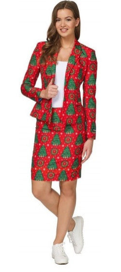 verkleedpak Kerstbomen dames polyester mt L