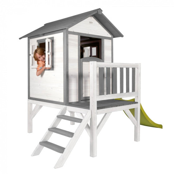 speelhuis Lodge XL 190 x 260 x 167 cm grijs/wit