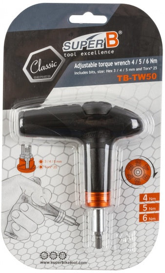 SuperB Momentsleutel TB-TW50 3-4-5 mm zwart