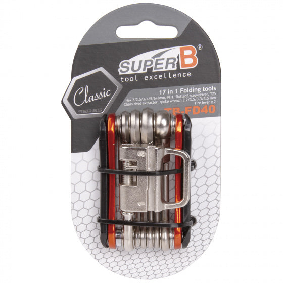 multitool TB-FD40 17 functies 73 x 45 mm RVS oranje