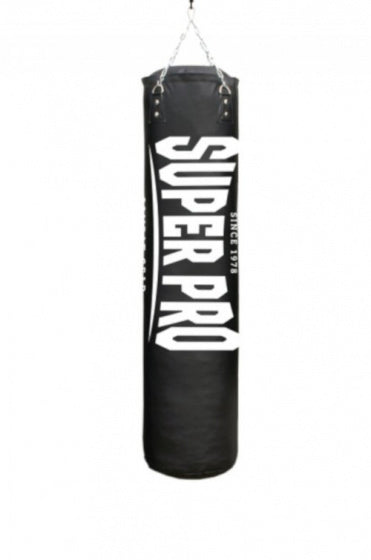 bokszak Combat Gear 150 cm leder 44 kg zwart/wit
