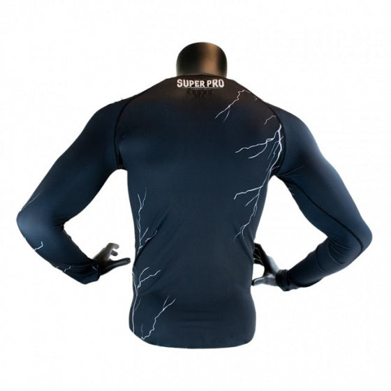 Super pro Compressieshirt Thunder heren polyester navy maat S