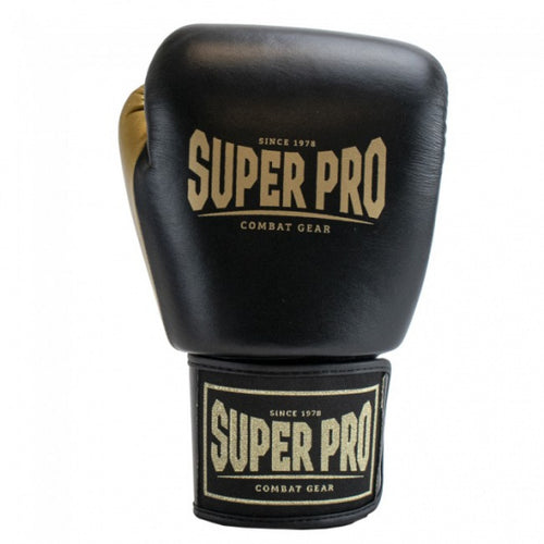(thai)bokshandschoenen Enforcer leer zwart/goud 14oz