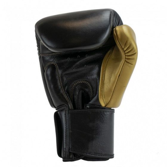 (thai)bokshandschoenen Enforcer leer zwart/goud 14oz